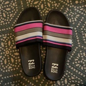 Billabong Rose Stripe Surf Retreat Slides Sandals | Color: Black | Size: 7